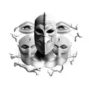 A Man Pulling Of His Multiple Mask To Show The Reality That To Survive Here We Need To Adapt With. tattoo design idea