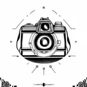 Camera, cameraman cameras wrapped with illuminati eyes tattoo design idea