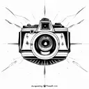 Camera, cameraman cameras wrapped with illuminati eyes tattoo design idea