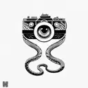 camera Wrapped With Illuminati Eyes along with a snake belt tattoo design idea