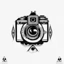 Camera, cameraman cameras wrapped with illuminati eyes tattoo design idea