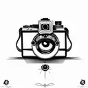 Camera, cameraman cameras wrapped with illuminati eyes tattoo design idea