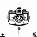 Camera, cameraman cameras wrapped with illuminati eyes tattoo design idea