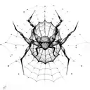 within the margin of error illuminating with webs of spider & bats  tattoo design idea