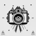 Camera, cameraman cameras wrapped with illuminati eyes tattoo design idea