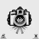 Camera, cameraman cameras wrapped with illuminati eyes tattoo design idea