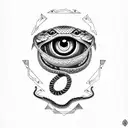 camera Wrapped With Illuminati Eyes along with a snake belt tattoo design idea