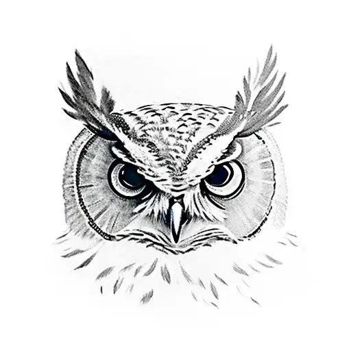 Owl in picture frame tattoo design idea