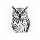 Owl in picture frame tattoo design idea