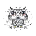 Owl in picture frame tattoo design idea