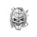 Leather Face Swinging chainsaw tattoo design idea