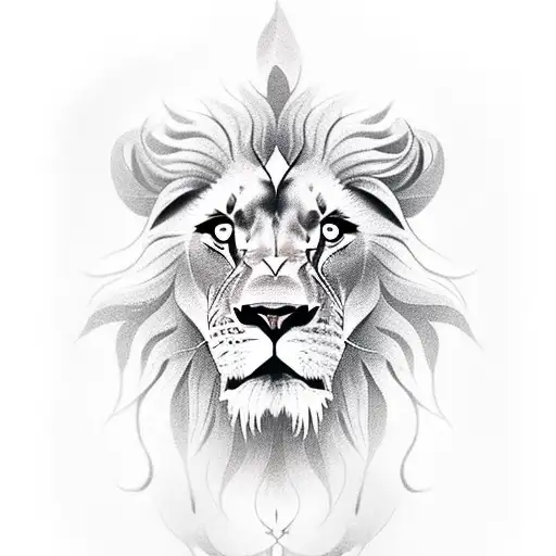 A fierce lion standing on a motorcycle tattoo design idea