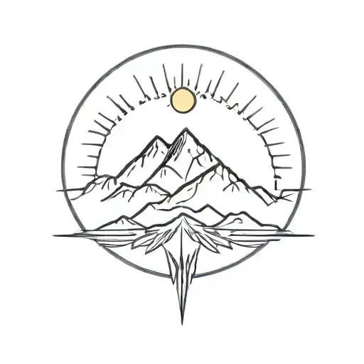 kurdistan sun and kurdistan mountain tattoo design idea