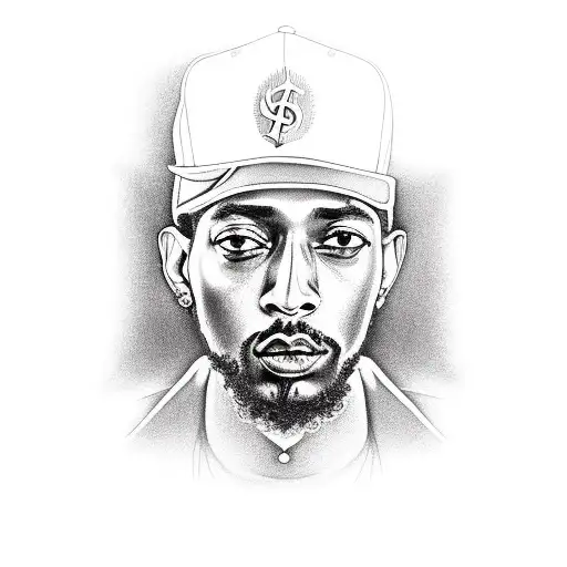 Nipsey hussle portrait smoking a cigar tattoo design idea