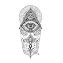 all seeing eye, money tree, hamsa hand, horus,nephtys, was scrab, ankh symbols, horus and ra eyes , tattoo design idea