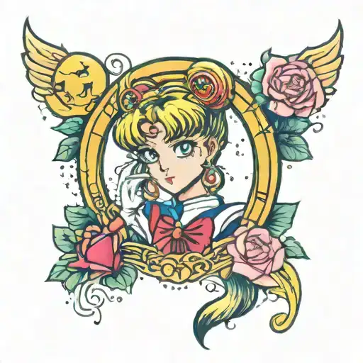 sailor moon tattoo design idea