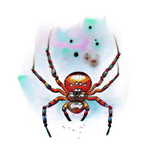 Spider with blood tattoo design idea