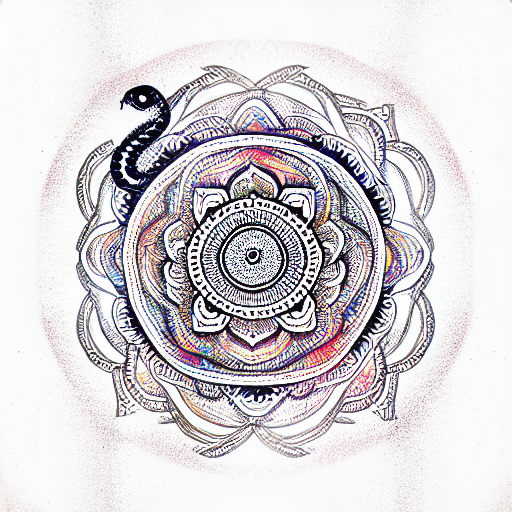 snake with mandala tattoo design idea
