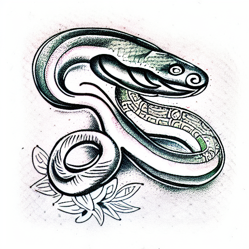 snake with mandala tattoo design idea
