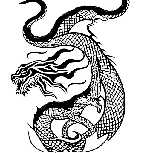 tattoo three-headed serpent dragon tattoo design idea