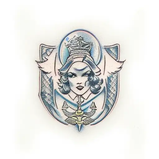 Justice goddes tattoo design idea