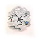 sand clock tattoo design idea