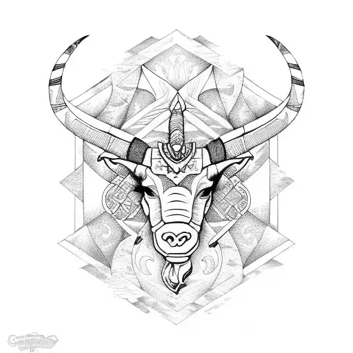 Premium Vector | Bull tattoo in polynesian style illustration