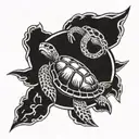 shellback turtle encircled tattoo design idea