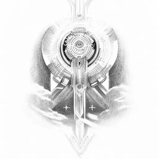 the number 13 with a halo above it tattoo design idea