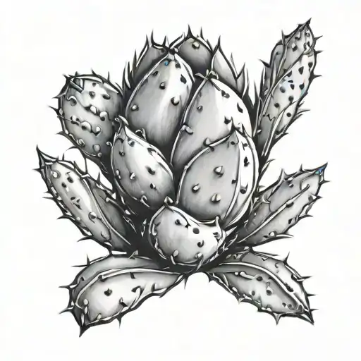 prickly pear cactus tattoo design idea