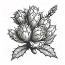 prickly pear cactus tattoo design idea