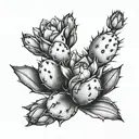 prickly pear cactus tattoo design idea