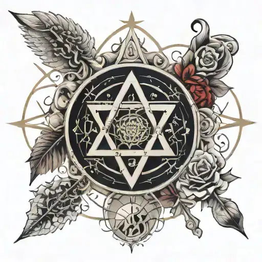 Creating a detailed tattoo prompt that incorporates elements from the Hermetic Order of the Golden Dawn and Kabbalistic  tattoo design idea