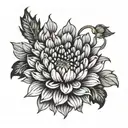 japanese style chrysanthemum blooming tattoo design idea