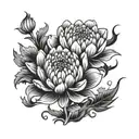 japanese style chrysanthemum blooming tattoo design idea