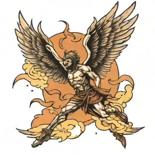 ICARUS IN A STORM tattoo design idea