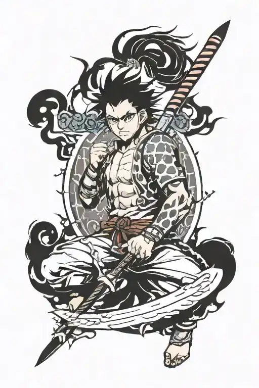 demon slayer half sleeve tattoo design idea