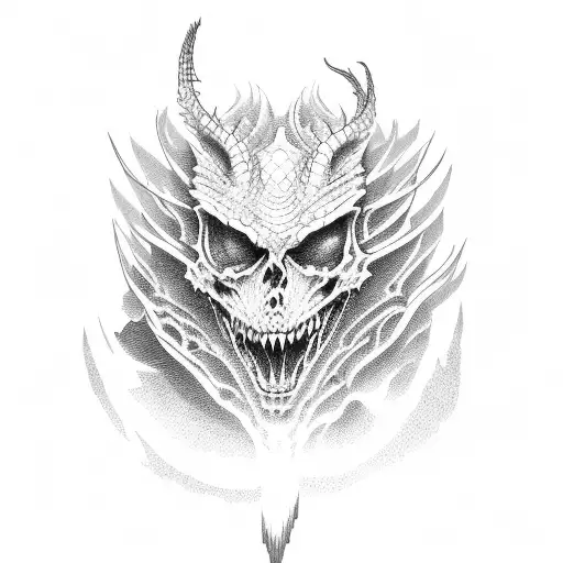 death dragon tattoo design idea