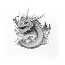 death dragon tattoo design idea