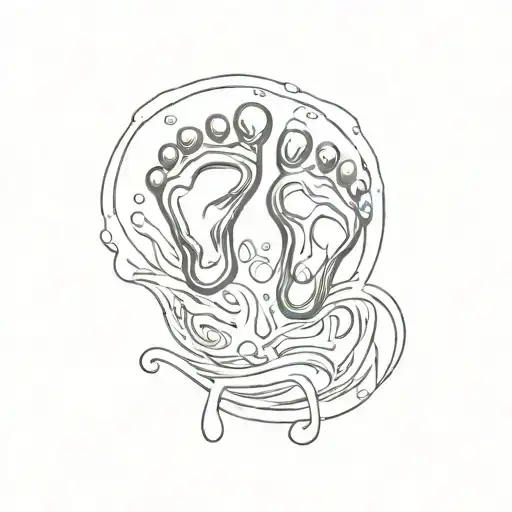 muddy footprint with dirty gang steppas on it in bubble letters tattoo design idea