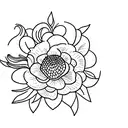 violet and primrose flower  tattoo design idea