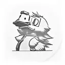 Cloud from Final Fantasy VII standing next to Hank Hill from King of the Hill and Plucka Duck from Hey Hey It's Saturday tattoo design idea