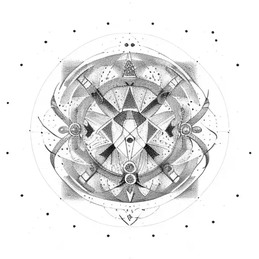 Aries, Virgo and Leo constellations intertwined tattoo design idea