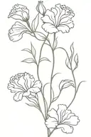 fine line vine with carnation flowers tattoo design idea