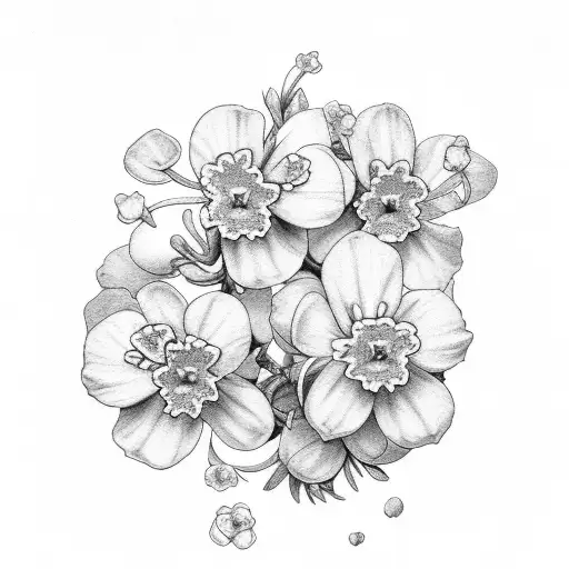 cluster of primroses tattoo design idea