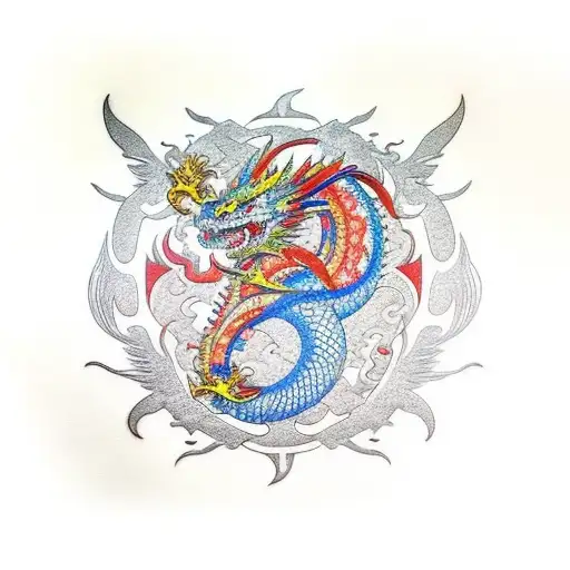 suguru getos dragon and philippines flag tattoo design idea