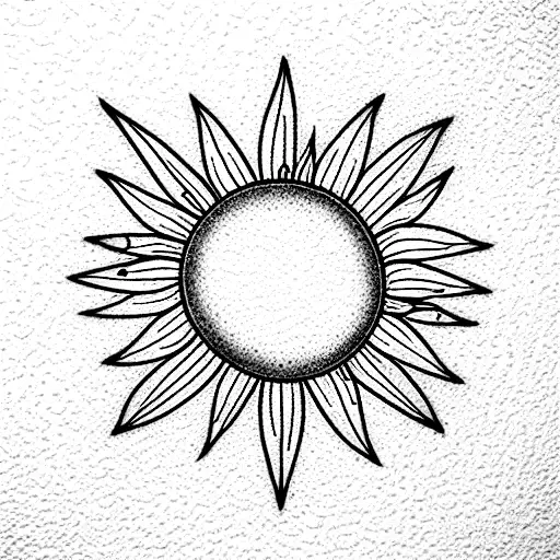 garden sun inside a building, home tattoo design idea