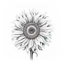 A realistic sunflower with a hidden animal or butterfly within its petals tattoo design idea