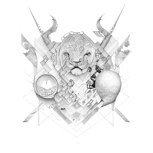 line square tattoo design idea