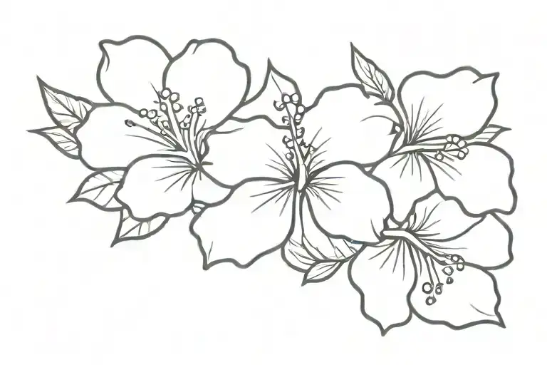 magical hibiscus flower tattoo design idea